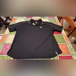 Men’s RARE NFL New Orleans Saints Reebok Polo Shirt Large Nola Golf